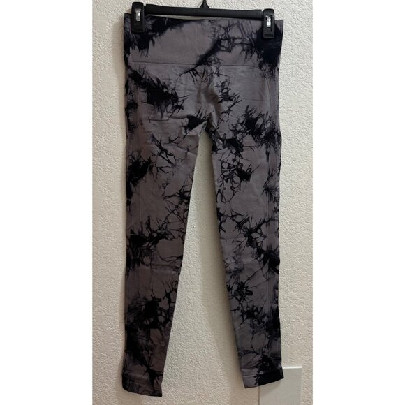 Gray Black Tie-Dye Leggings Size Large - Picture 1 of 3